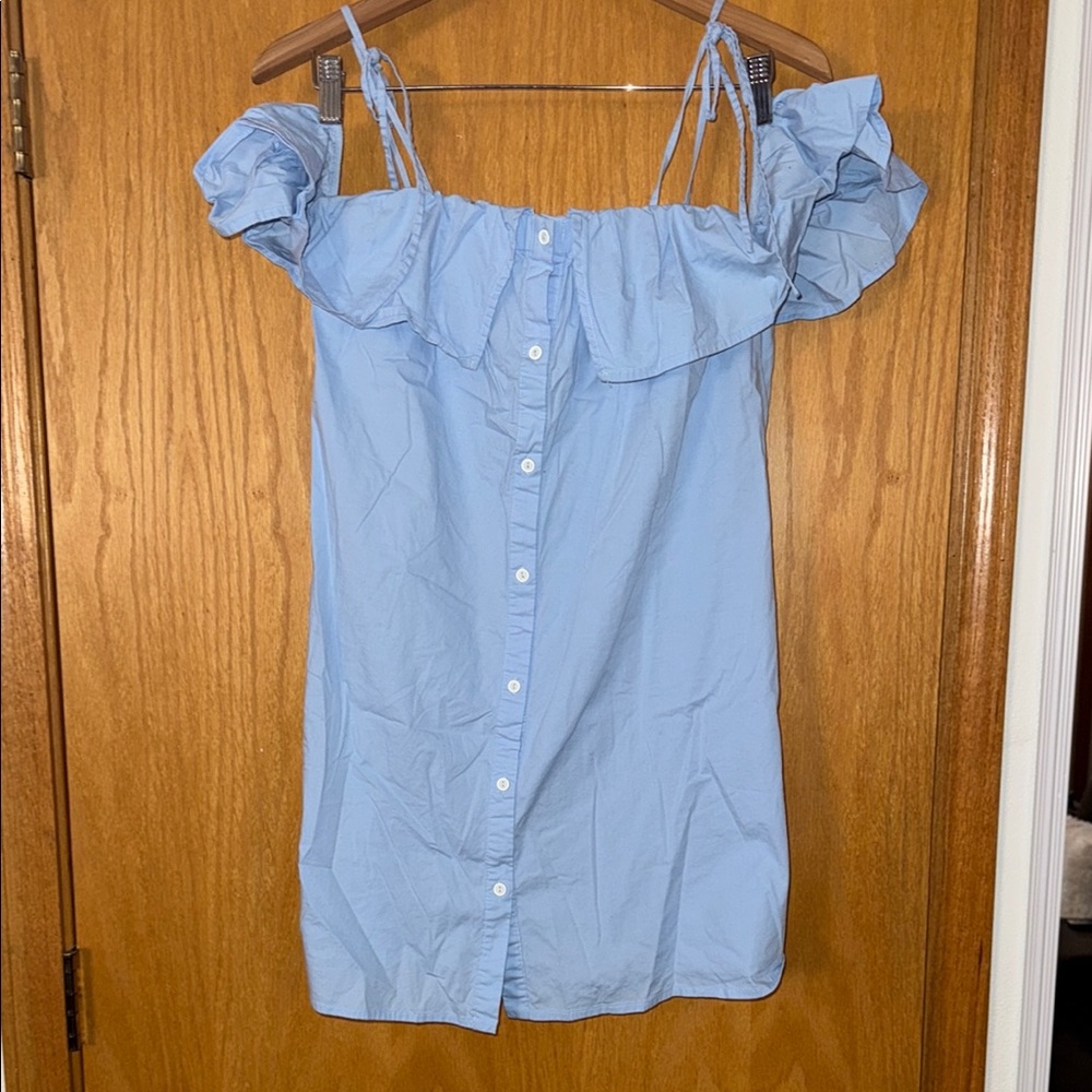 Charlotte Russe Sky Blue Ruffled Top